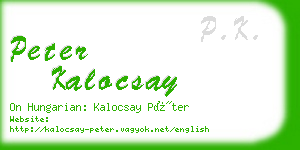 peter kalocsay business card